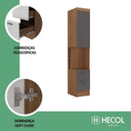 Conjunto Modulado de Quarto Infantil 4 Peças Ella Yescasa MDP Nogal e Grafite