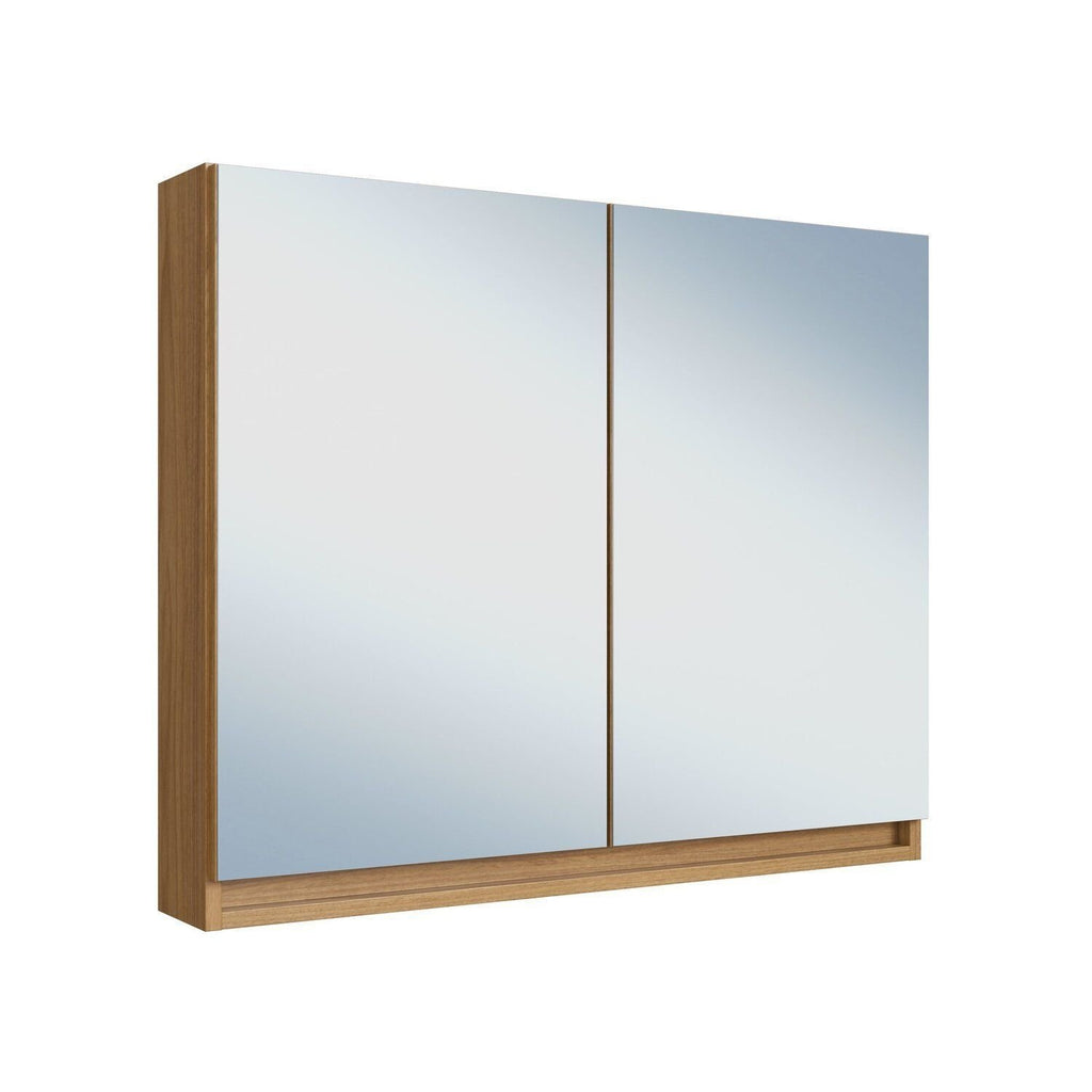 Armário Espelheira para Banheiro Lívia Yescasa 2 Portas 80cm Marrom/Freijo/Moscatel/Urbi