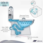 Vaso Sanitário Monobloco Cerâmica Modelo Umbra Tubrax Preto VAB0006