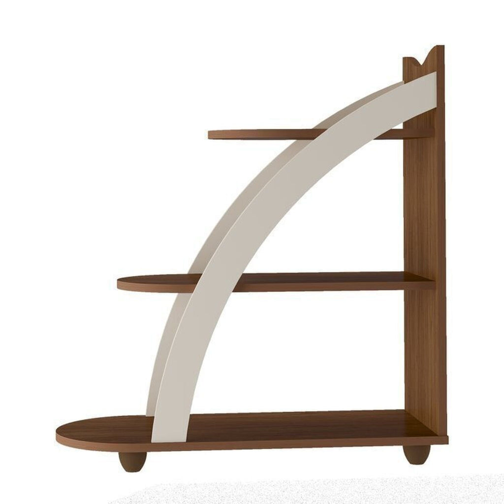 Kit Sala de Estar Rack Mesa Centro e Apoio Mundi Andes Espresso Móveis Cedro/Off White