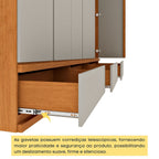Guarda-Roupa Casal 6 Portas 9 Gavetas 270cm Tóquio Yescasa 100% MDF Bege/Cinamomo/Off White