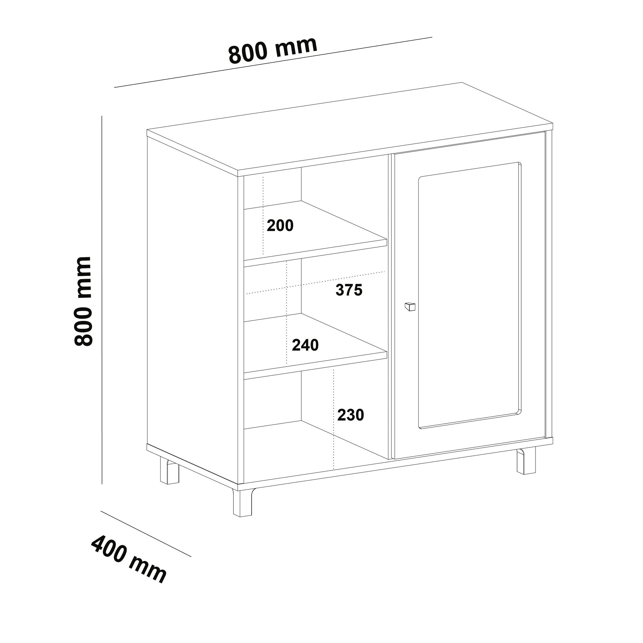 Conjunto Sala de Estar Charlotte Rack Buffet e Mesa de Apoio Artely Móveis Carvalho/Menta