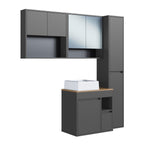 Conjunto para Banheiro Modulado 4 Peças Gabinete Suspenso com Cuba Bangladesh Art in Móveis 148cm Arenas