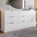 Cômoda para Quarto 9 Gavetas 200x90cm Sun Yescasa Branco