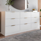 Cômoda para Quarto 9 Gavetas 200x90cm Sun Yescasa Branco