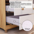 Cômoda de Bebê 120,3cm 1 Porta com Janela e 4 Gavetas Maya Provençal Yescasa Branco/Brilho/Amêndoa