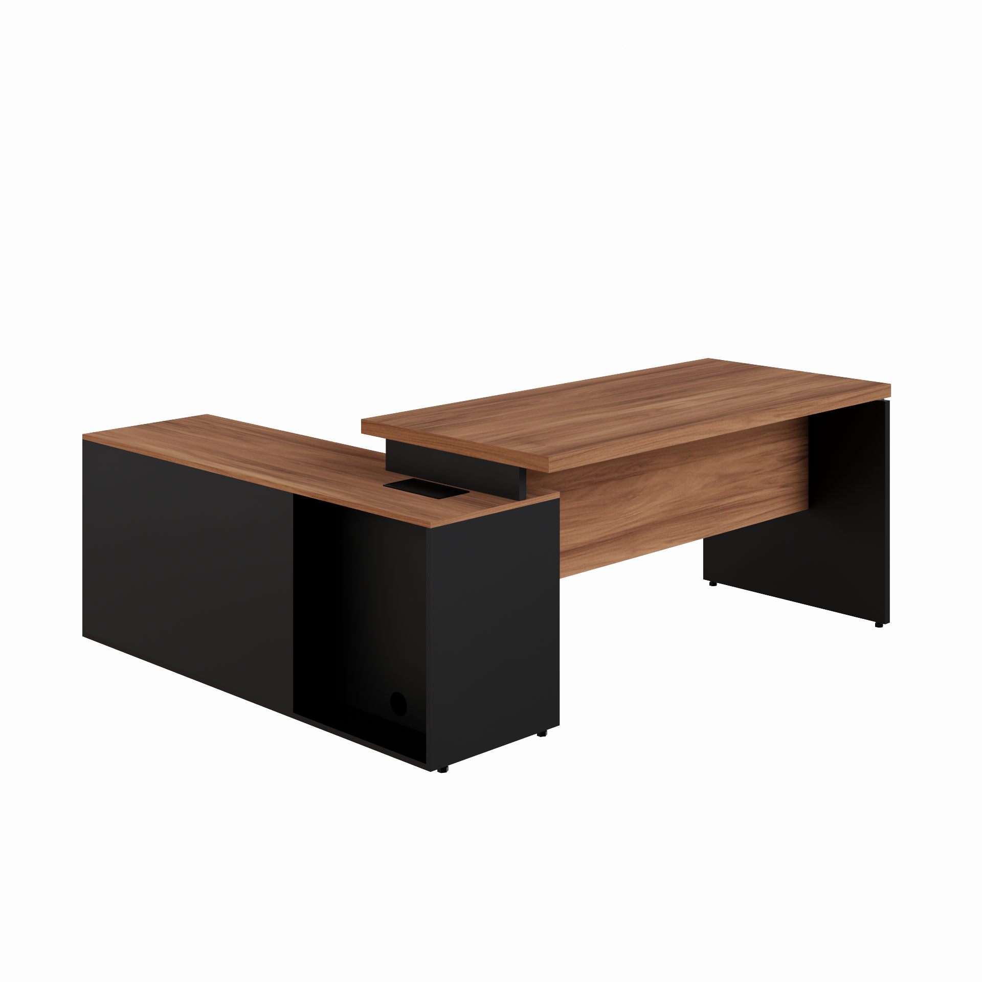 Escrivaninha Mesa Escritório em L com Armário Lateral Pé Painel 150cm Yescasa