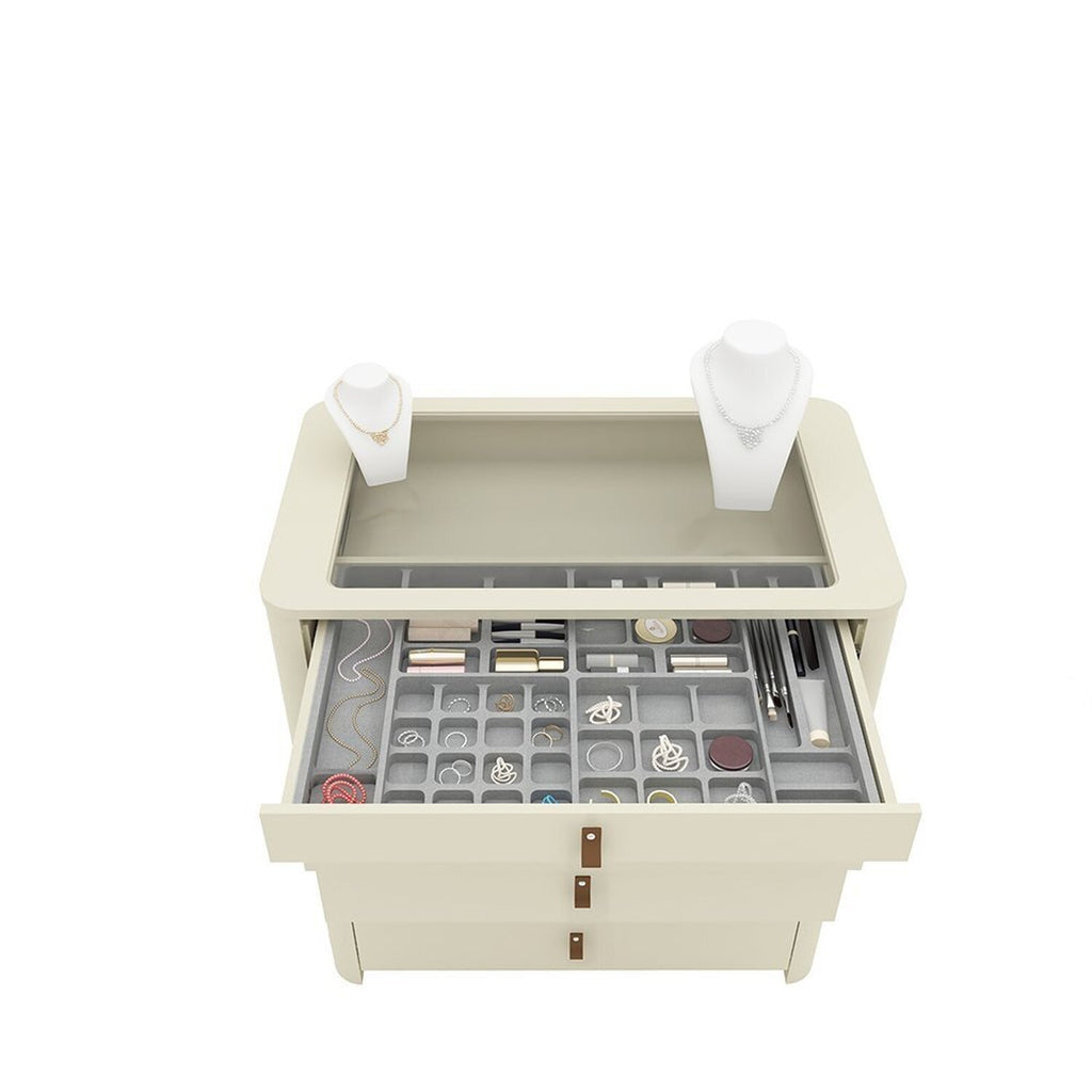 Ilha 5 Gavetas com Pés Innova 100% MDF Gelius Móveis Branco/Off White