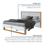 Cama Queen com LED e Pés Flutuantes Freetown Móveis Lopas Marrom Amêndoa Clean/Branco