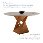 Conjunto Sala de Jantar Mesa Redonda Tampo MDF com 4 Cadeiras Barcelona Yescasa