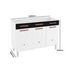 Balcão de Cozinha em Aço Triplo para Pia 120cm Mirage New Telasul Preto/Branco