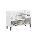 Balcão Cozinha em Aço 3 Portas 2 Gavetas 120cm sem Tampo New Premium Itatiaia Branco