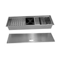 Canal Úmido Organizador Calha de Cozinha em Aço Inox 304 C/3 Módulos e Tampa Tubrax UAC0003-NT