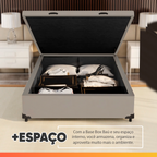 Cama Box Baú Colchão Casal Molas Ensacadas City Pillow Top Hellen 138x188x64cm