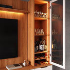 Estante Home Noble 270cm para TV Até 75 Polegadas com 2 Cristaleiras, Portas Reflecta e LED