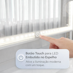 Penteadeira com Espelho Touch LED 7 Gavetas Iris Politorno Branco