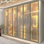 Guarda-Roupa Casal 6 Portas 4 Gavetas Innova Gelius Móveis 100% MDF Branco/Off White