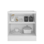 Cozinha Completa Modulada Unna Yescasa 6 Peças 15 Portas 2 Gavetas Paneleiro Nicho Branco