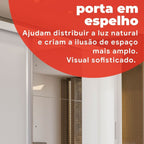 Guarda-Roupa Casal 3 Portas de Correr 4 Gavetas Plata Demóbile MDP Branco