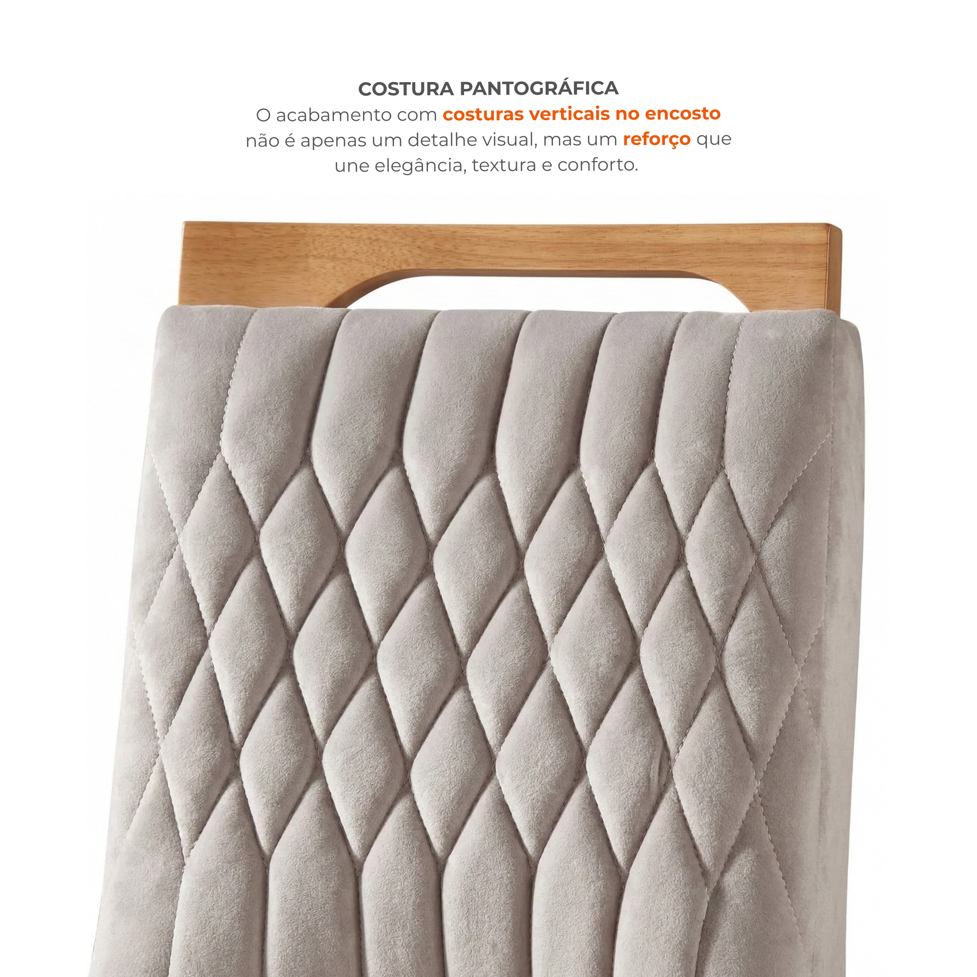 Conjunto Sala de Jantar Mesa Retangular Tampo Vidro/MDP com 6 Cadeiras Atena Estofadas Suede Espresso Móveis Castanho/Cinamomo/Bege Marrom/Pena/Off White