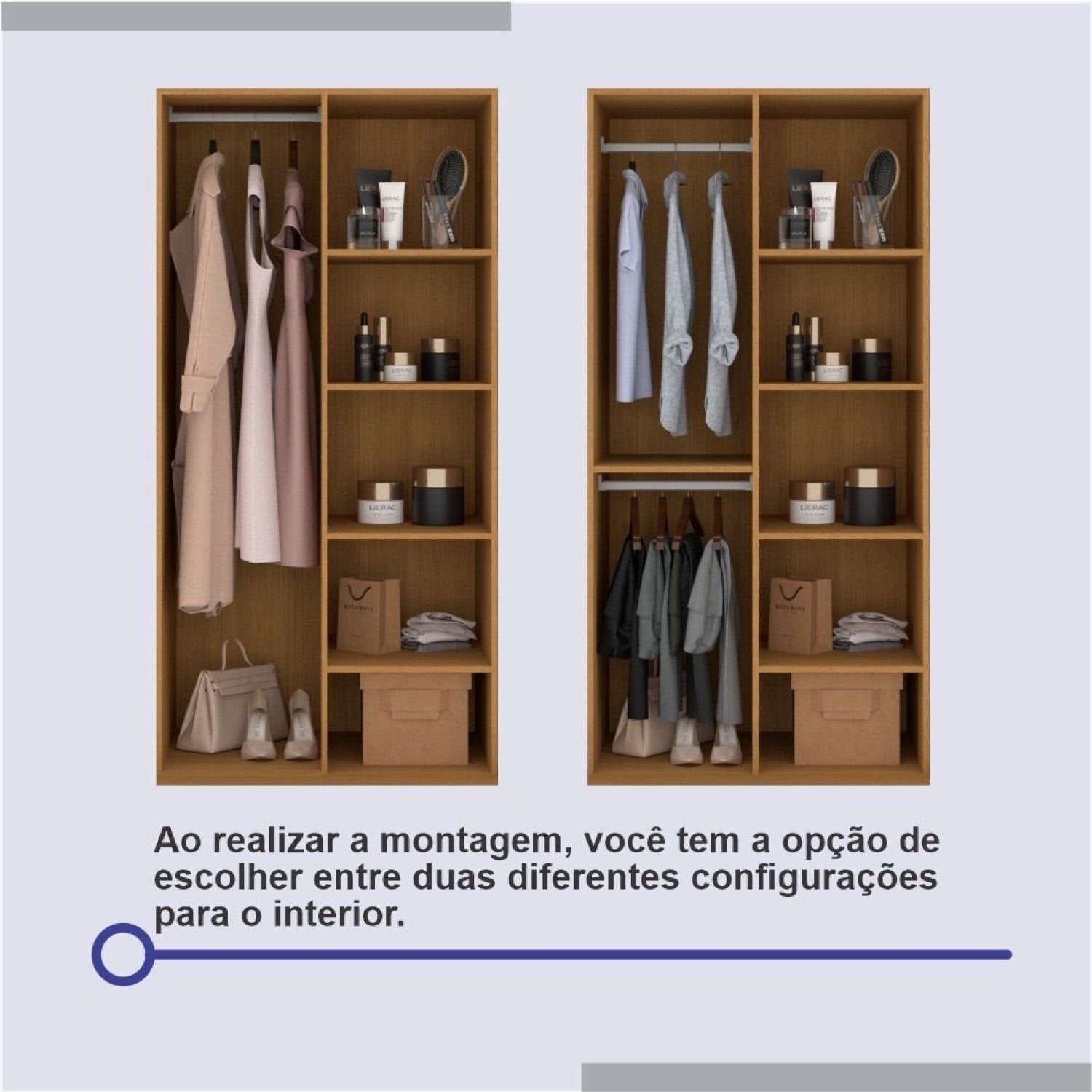 Guarda-Roupa Casal 2 Portas 6 Gavetas Coliseu D Doro 100% MDF Cinamomo/Off White