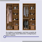 Guarda-Roupa Casal 2 Portas 6 Gavetas D Doro Coliseu 100% MDF Marrom/Cinamomo/Off White