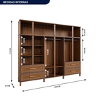 Guarda-Roupa Casal com Espelho 12 Portas 4 Gavetas Rio Branco Premium Yescasa Marrom/Ypê