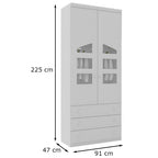 Quarto Infantil Phoenix Baby com Guarda-Roupa Modulado e Cômoda Eloísa 4 Peças Branco