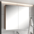 Espelheira para Banheiro Belizze Diamante 77cm 2 Portas Marrom Noce