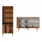 Sala de Estar Completa Jurerê 7 Portas 4 Prateleiras Colibri Off White/Freijó