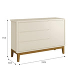 Jogo de Quarto Infantil Guarda-Roupa 3 Portas e Cômoda 1 Porta Classic Reller Móveis Areia Fosco com Pés