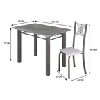 Conjunto Sala de Jantar Mesa Tampo de Granito com 4 Cadeiras Topázio Sara Yescasa