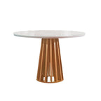 Conjunto Sala de Jantar Mesa Tampo Redondo Vidro Kansas 100cm com 4 Cadeiras Arizona Cel Móveis