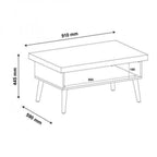 Conjunto 3 Peças Sala de Estar Mesa de Centro Lucca Buffet Oásis Rack Lumina Pinho/Off White Artely