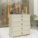 Ilha 5 Gavetas com Pés Innova 100% MDF Gelius Móveis Branco/Off White