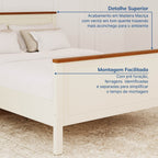 Cama Casal Ananda CabeCasa MadeiraOriginals Branco/Off-White/Mel