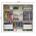 Guarda-Roupa Casal 4 Espelhos 3 Portas de Correr 4 Gavetas Max Plus Espresso Móveis Branco