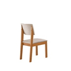 Conjunto Sala de Jantar Mesa Tampo Vidro/MDF com 4 Cadeiras Marialice LJ Móveis Cinamomo/Off White/Bege