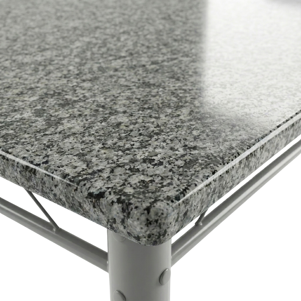 Conjunto Sala de Jantar Mesa Retangular Tampo Granito com 4 Cadeiras Monique Artefamol