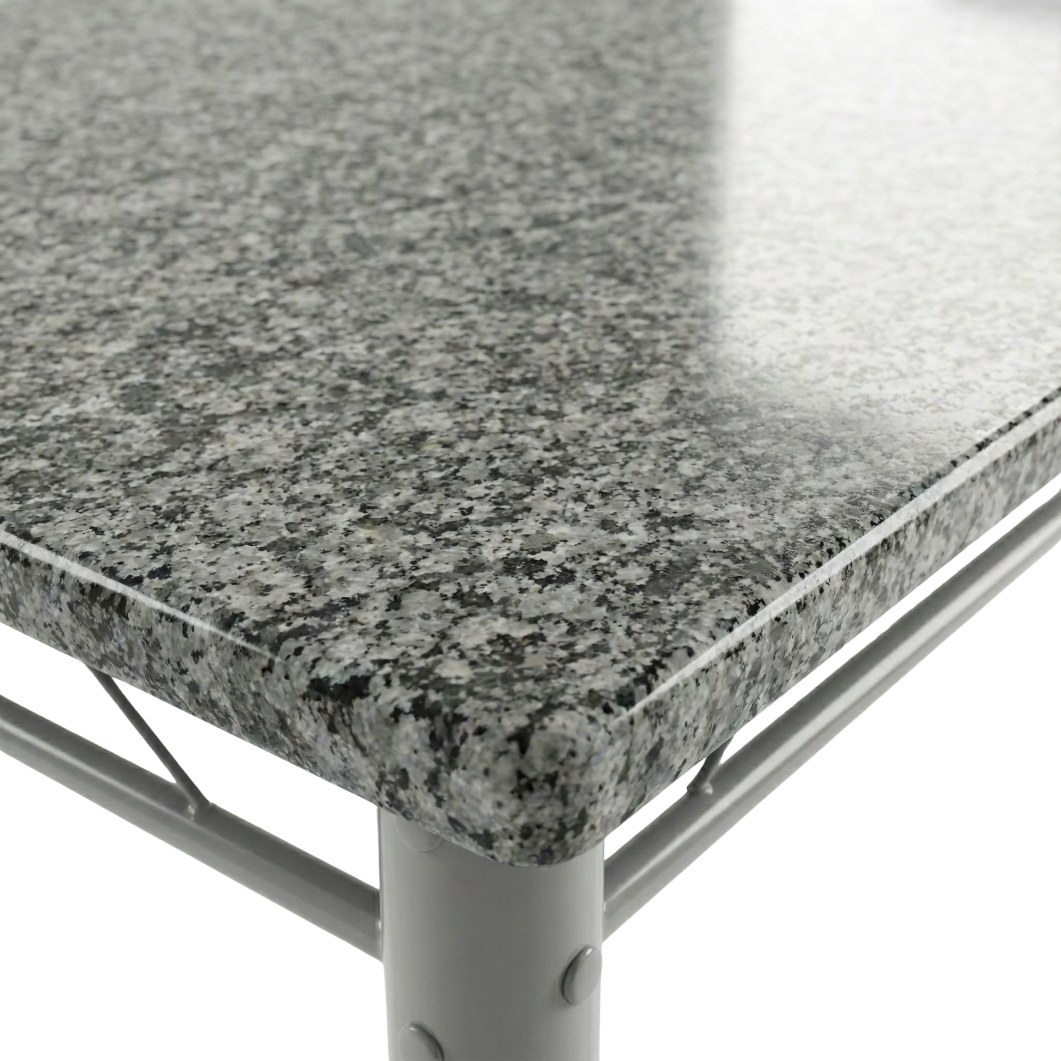 Conjunto Sala de Jantar Mesa Retangular Tampo Granito com 4 Cadeiras Monique Artefamol