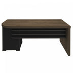 Escrivaninha Mesa Escritório Tamburato 4 Gavetas Lado Direito 180cm Marrom/Charuto/Preto Artany
