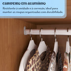 Conjunto Quarto Infantil Guarda-Roupa 4 Portas 3 Gavetas e Cômoda 8 Gavetas Alice Espresso Móveis Marrom/Cinamomo/Off White
