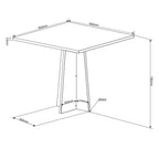 Conjunto Canto Alemão Baú Bariloche Mesa Quadrada 90x90 com 2 Cadeiras Venus MDP Viero 958028