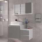 Kit Gabinete para Banheiro Completo Móveis Joia Cross 80cm Cuba Espelheira Branco