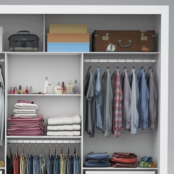 Guarda-Roupa Casal 4 Espelhos 3 Portas de Correr 4 Gavetas Max Plus Espresso Móveis Branco
