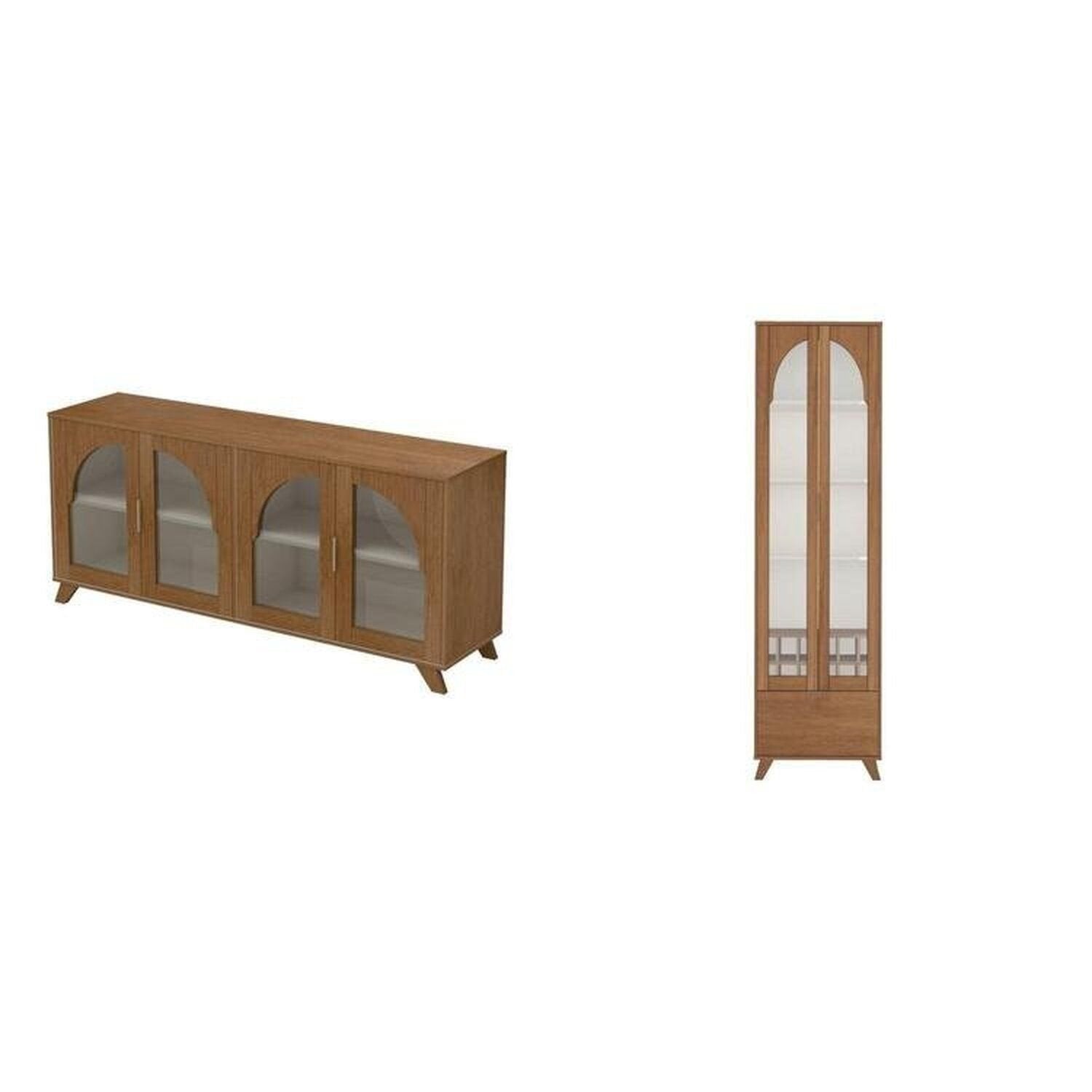 Conjunto Sala de Estar Buffet e Cristaleira Murano Artely