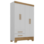 Quarto Infantil Completo Guarda-Roupa 4 Portas 2 Gavetas com Cômoda Liz Espresso Móveis