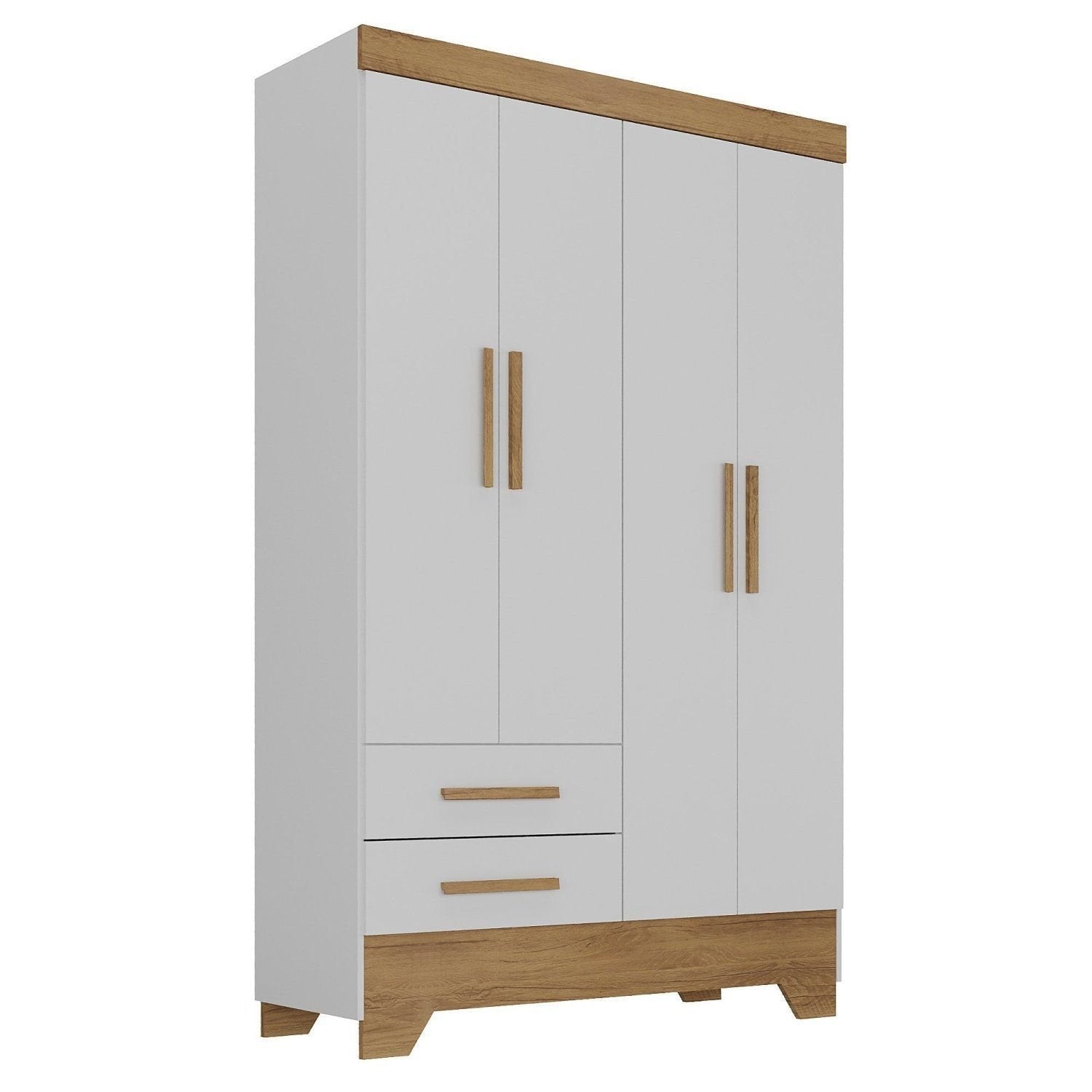 Quarto Infantil Completo Guarda-Roupa 4 Portas 2 Gavetas com Cômoda Liz Espresso Móveis