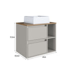 Conjunto para Banheiro Modulado 5 Peças com Iluminação LED e Cuba Yescasa 156cm Bege/Mel/Arenas