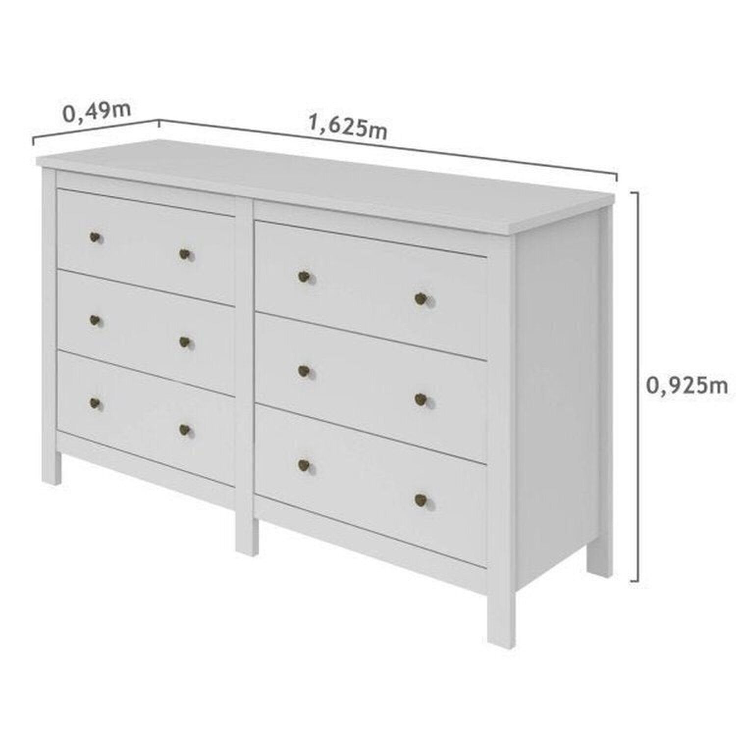 Kit 2 Cômodas 6 Gavetas Quarto Infantil Maggiore New Branco Móveis Lopas